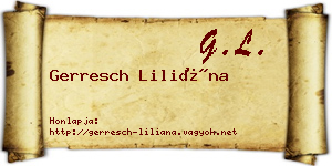 Gerresch Liliána névjegykártya